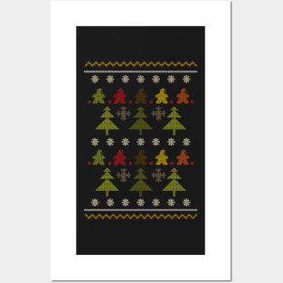 Christmas Sweater Board Game Meeples - Board Games Design - Gaming Art Posters and Art